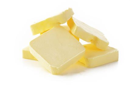 piece of butter with white bakground